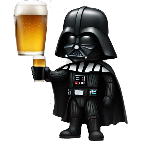 Darth Vader with a beer emoji