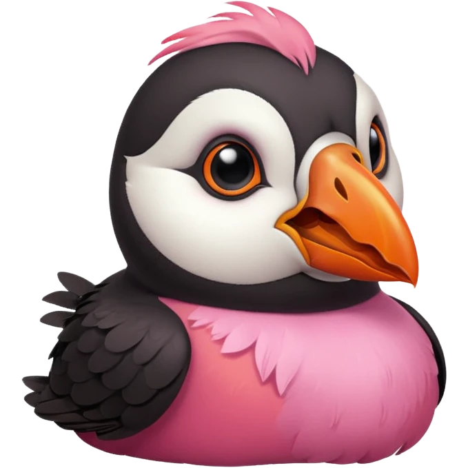 pink puffin angry blow steam nose beak emoji