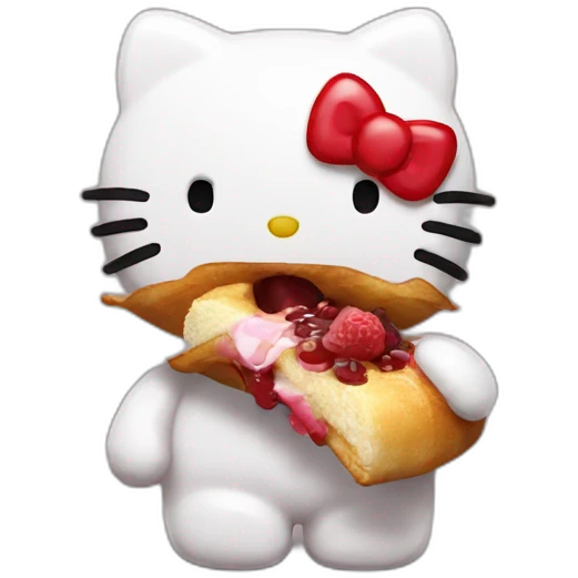 Hello kitty eating cinamon rom emoji