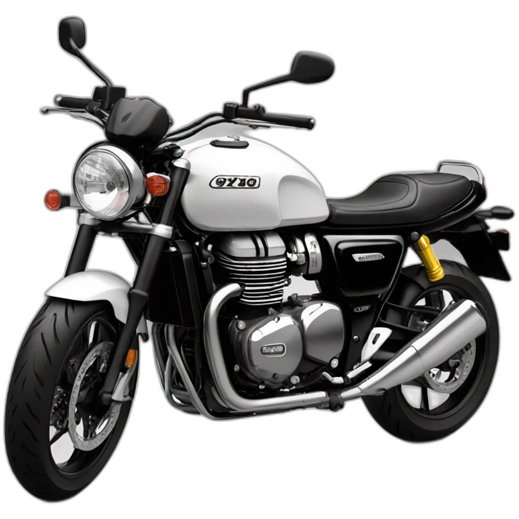 Triumph trident 660 black and withe motorcycle emoji