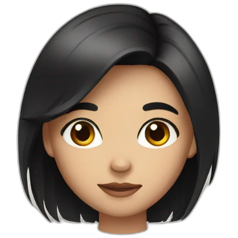 girl with black hair and brown eyes emoji