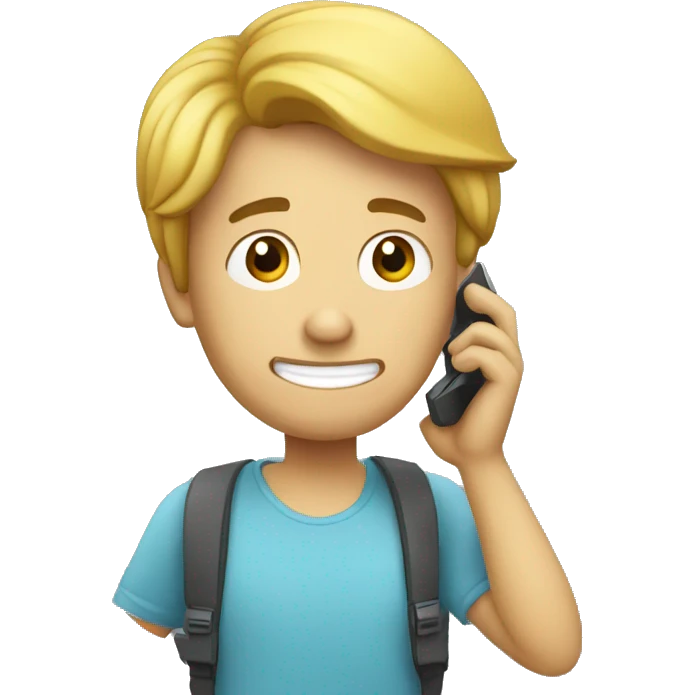 UN CHICO HABLANDO POR CELULAR emoji