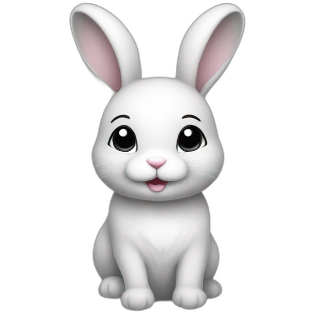 a little bunny black and white emoji