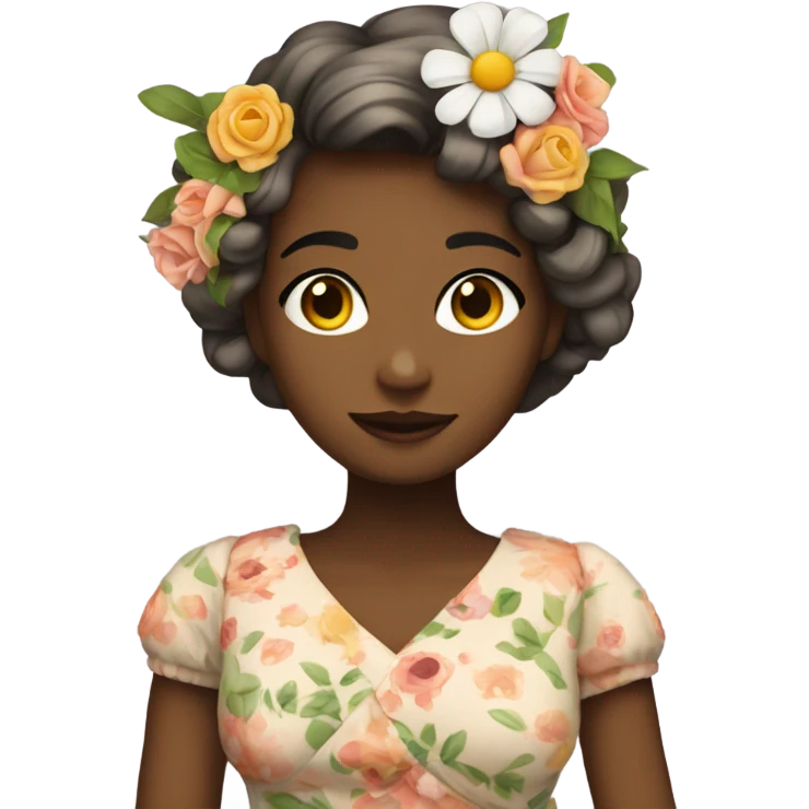 Ragazza con vestito fiori emoji