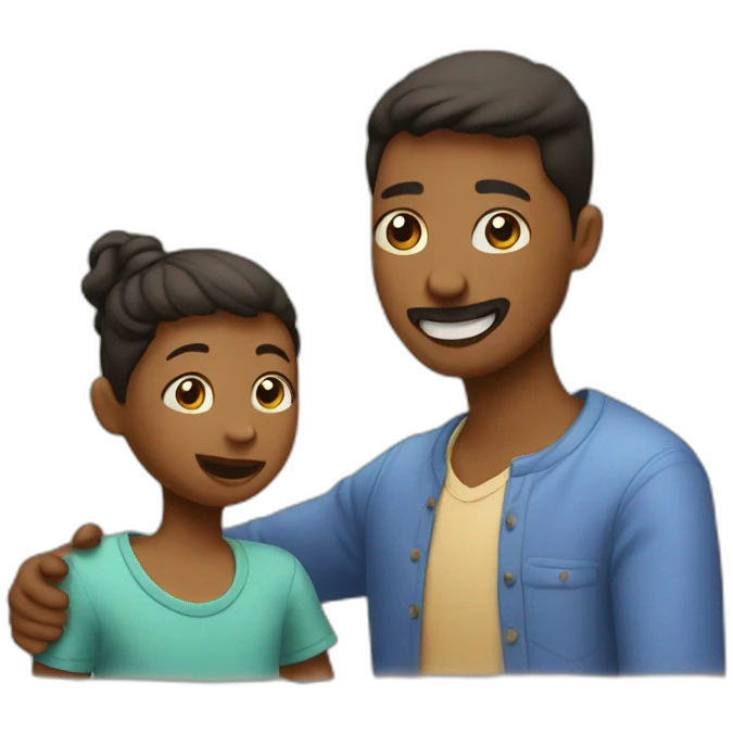 parent playing with one kid and not the other emoji