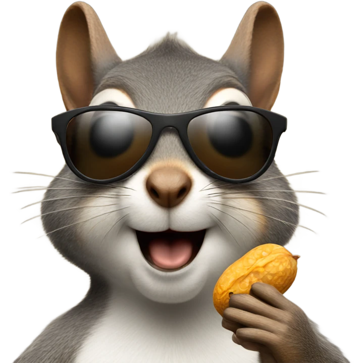 Squirrel with a peanut wearing sunglasses  emoji