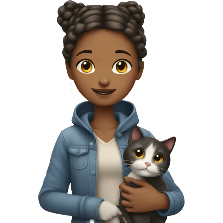 Girl with cat emoji