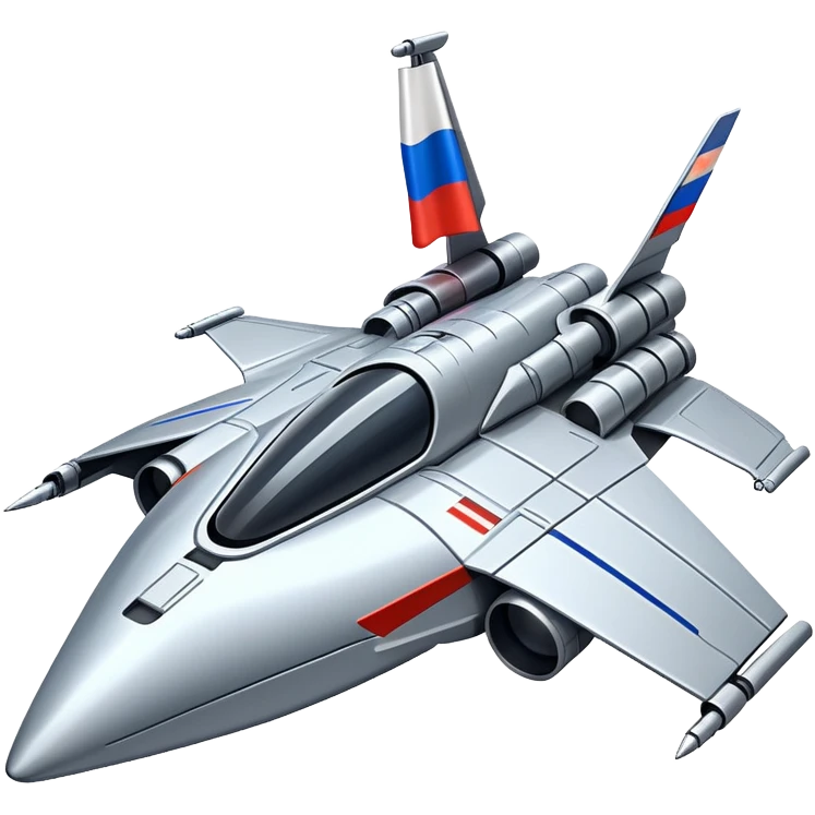 Futuristic War Spaceship with Russian FLag emoji