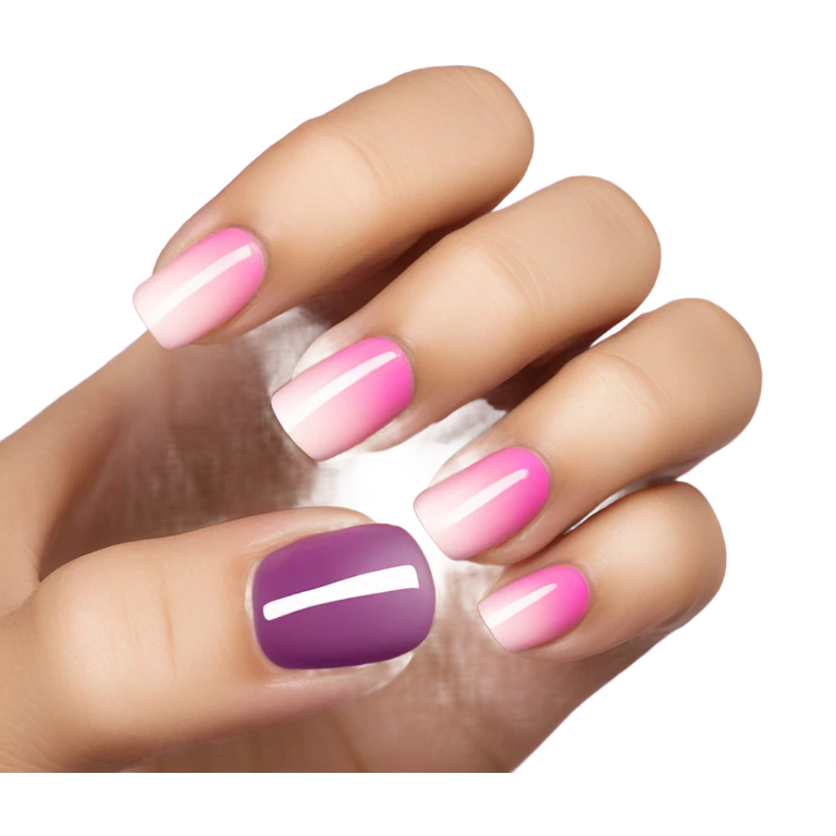 pink ombré nails  emoji