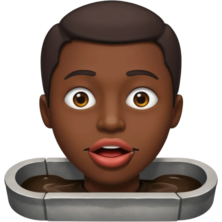 person with a mouth resembling a street gutter emoji