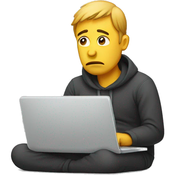 sad Men behind laptop emoji