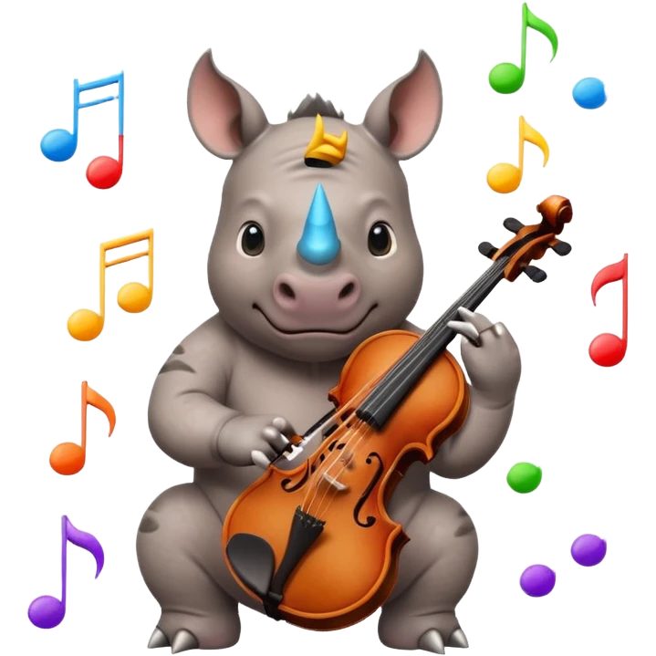 Rhino playing playing violin emoji