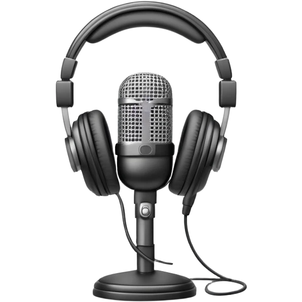 generate realistic detailed podcast in 3d style emoji