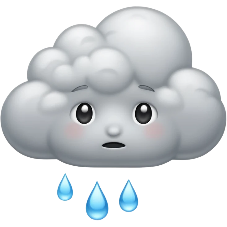A sad cloud emoji with a rain drop emoji