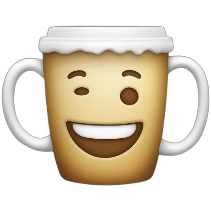 Frothy coffee mug with a smiling face emoji