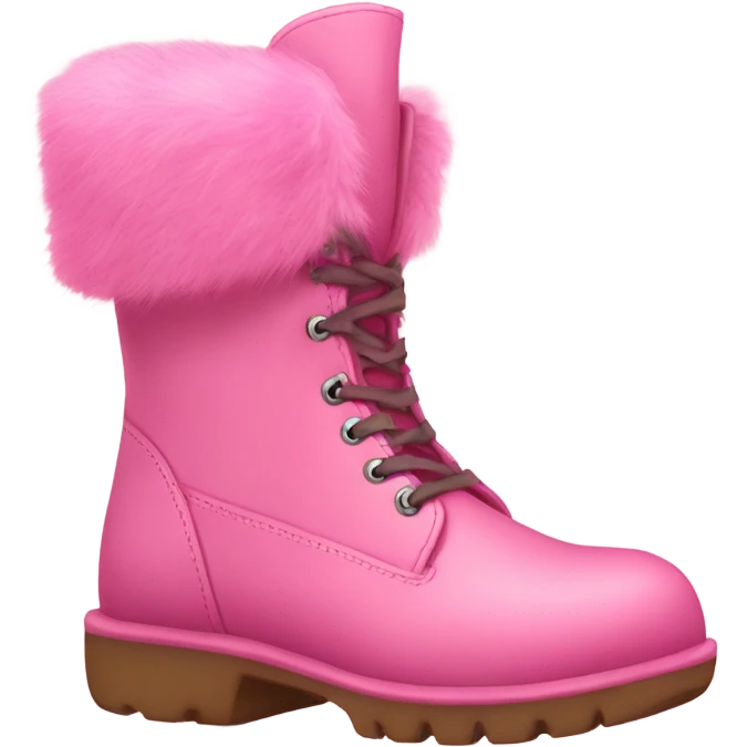 Platform UNIF boots pink fur emoji