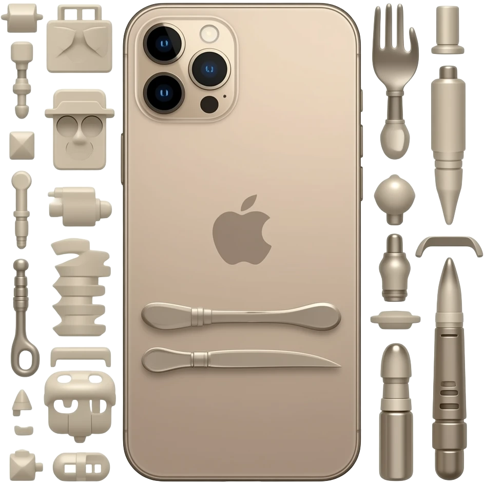 iPhone 17 showing the back emoji