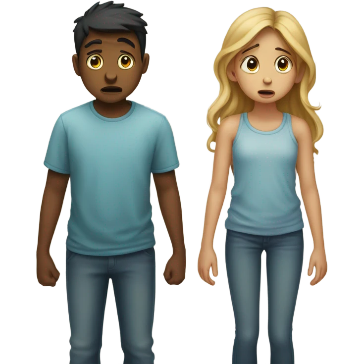 crying girl and boy because another girl is leaving  emoji