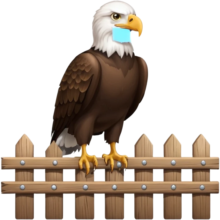Bald Eagle perched on a fence emoji