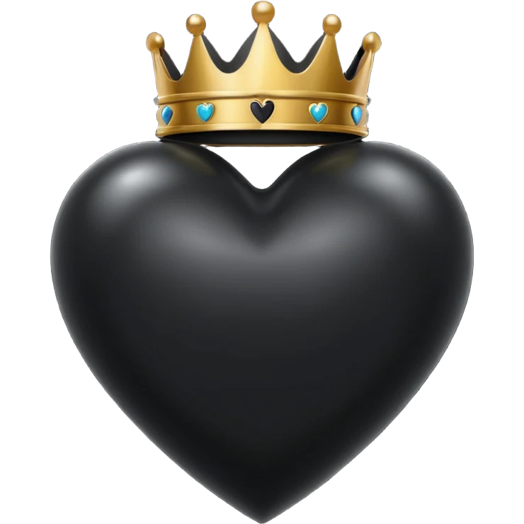 Corazon negro con corona emoji