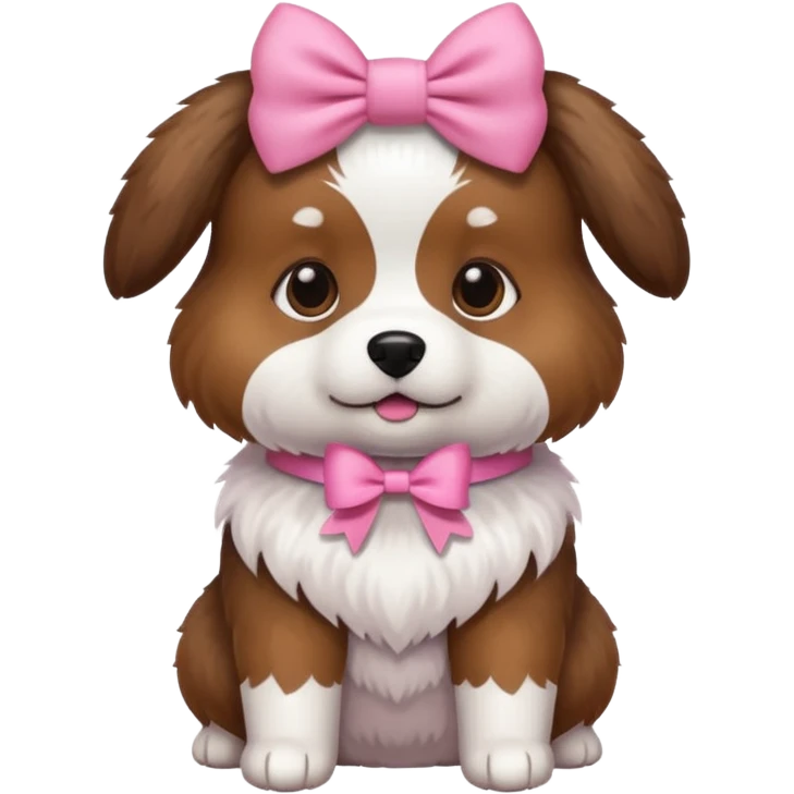 Dog with pink bow  emoji
