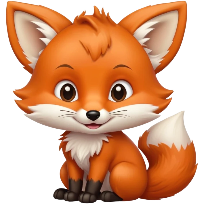 cute baby fox with grimacing face and perked ears emoji