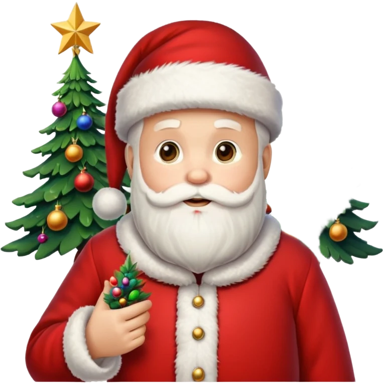 Santa Claus and the Christmas tree emoji