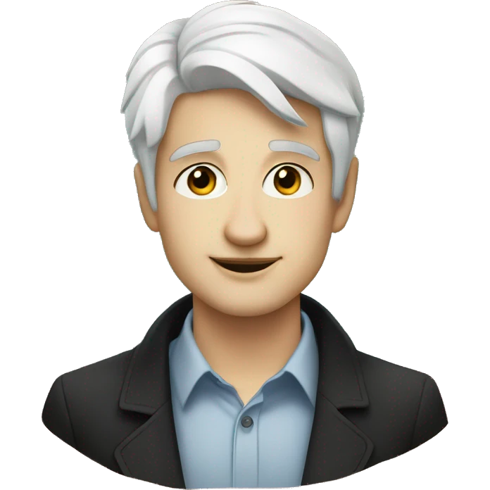 30 yea old male, handsome, small eye, Light white skin, Black hair, Fancy colourful background emoji