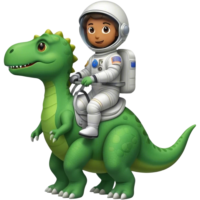 Astronaut riding a dinosaur emoji