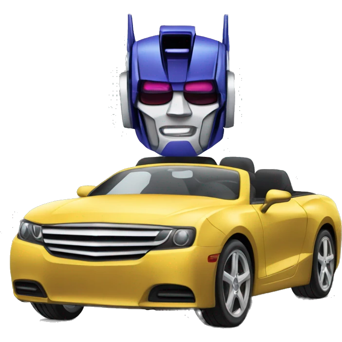 Transformer driving a cabrio emoji