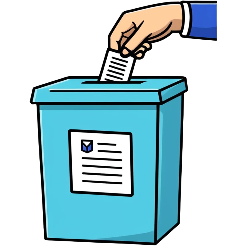 Sticker of ballot box with Admin Bewerbungen emoji