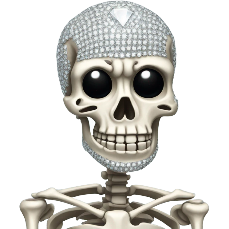 Skeleton made of diamonds emoji
