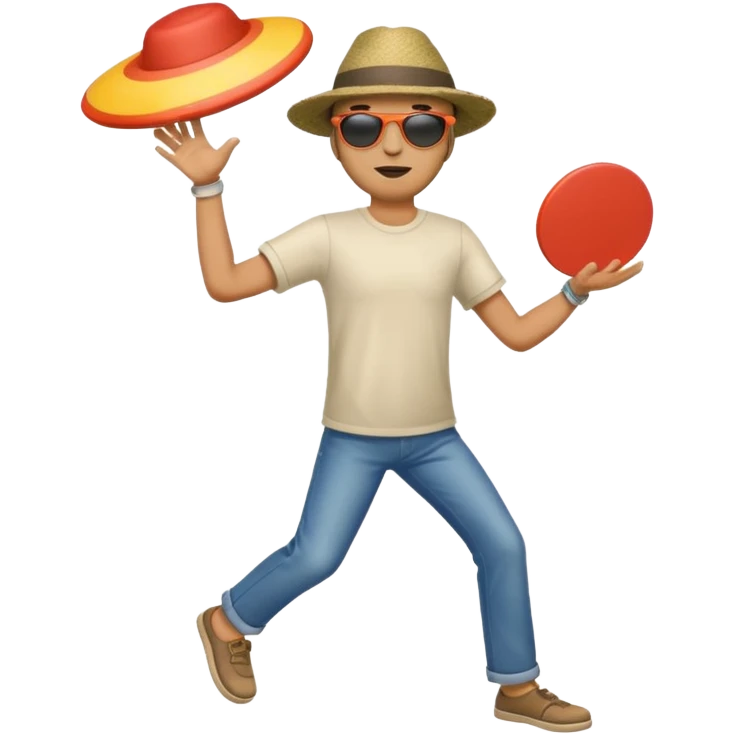 Man throwing a frisbee to the right, full body emoji