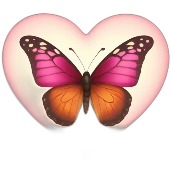 Butterfly in a big heart emoji