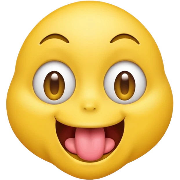 yellow emoji face with eyes emerging from face and tongue sticking out wildly  emoji
