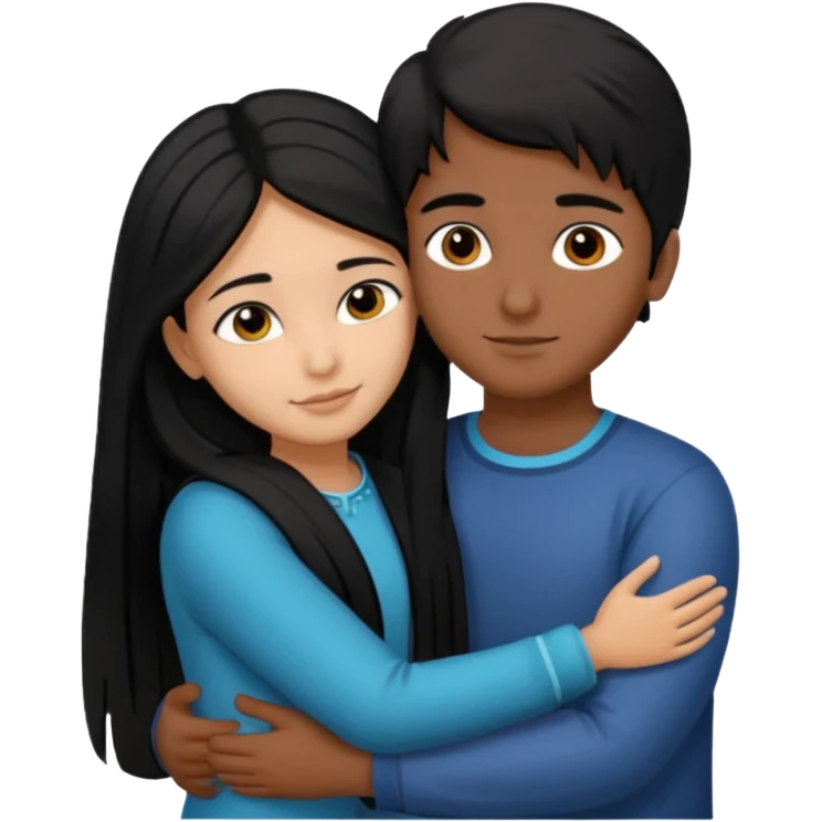 An Afghan girl and Indian boy who are in long distance relationship hug each other from distance. emoji