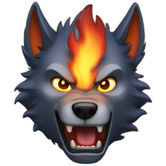 A fire werewolf  emoji