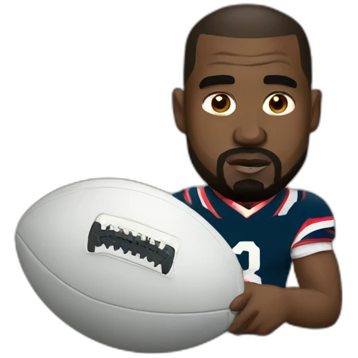 Kanye West with a rugby ball emoji
