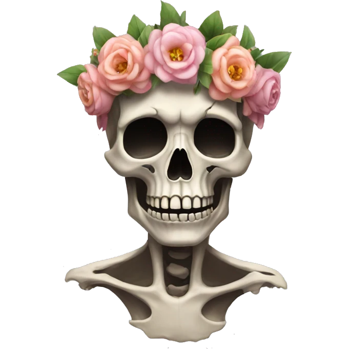 A shocked skull with flower crown emoji