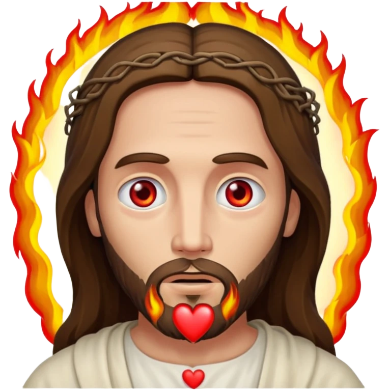 Jesus with burning Eyes an With hears  emoji