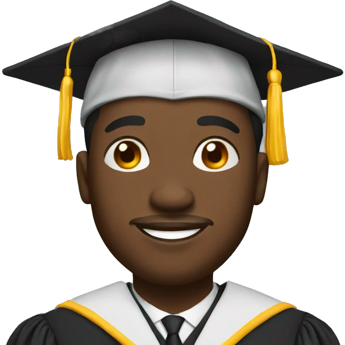 black man graduated emoji