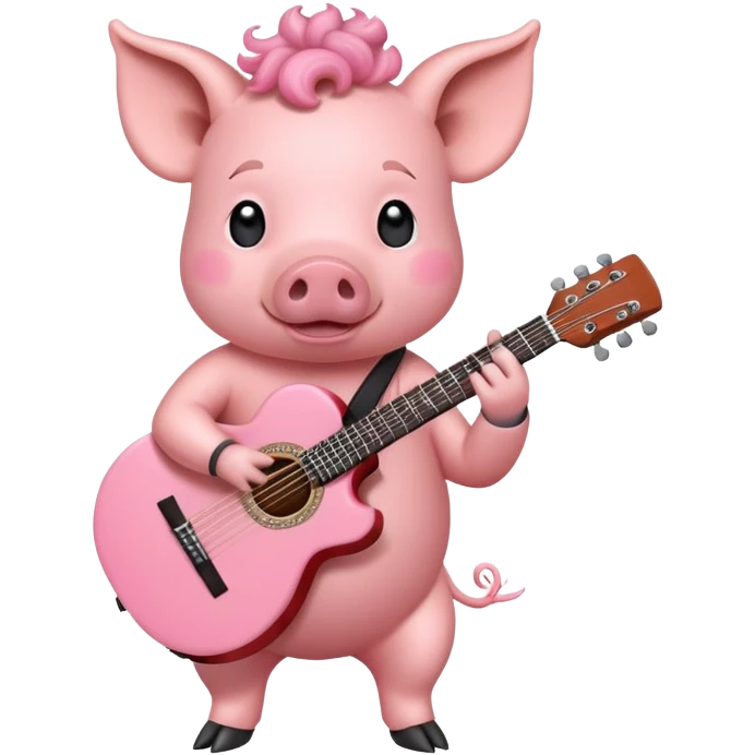 pig playing guitar emoji