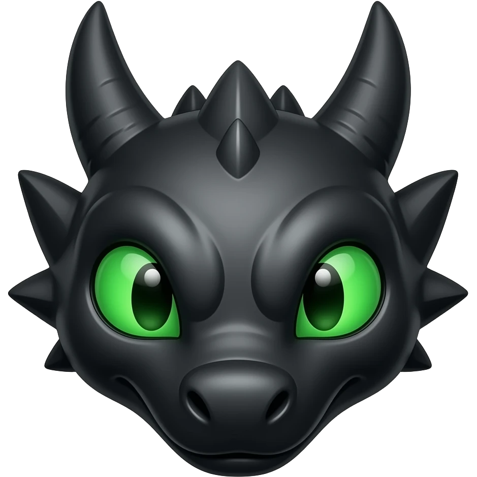 Black dragon head with green 2 eye emoji emoji