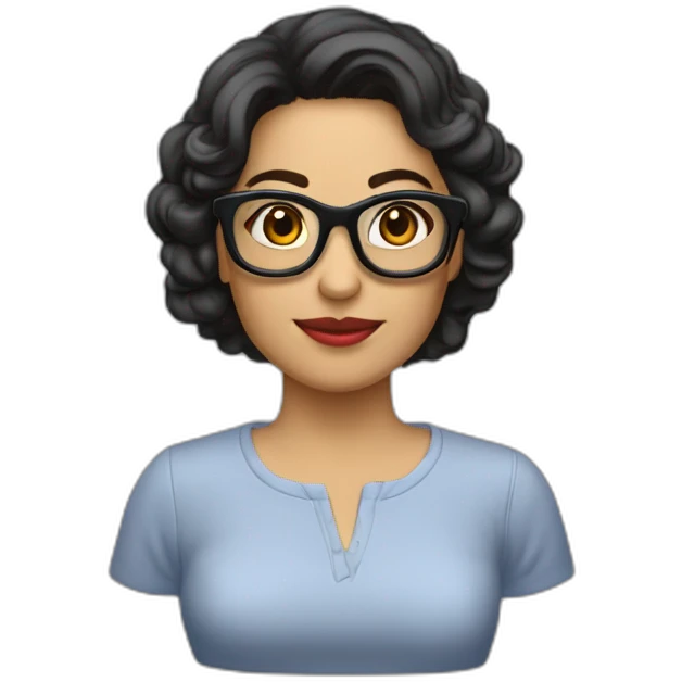 Elizabeth González feliz con gafas emoji