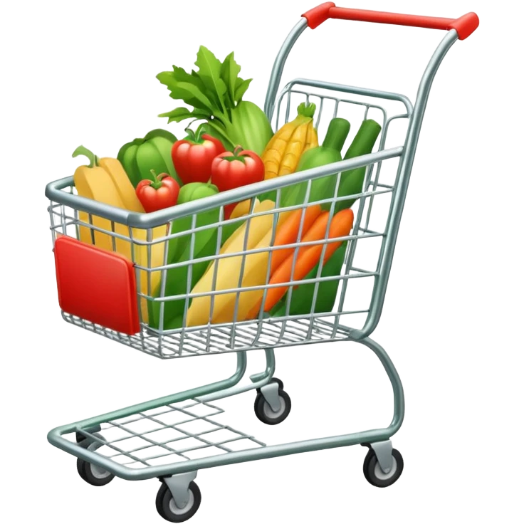 create shopping trolley emoji with green tone color emoji