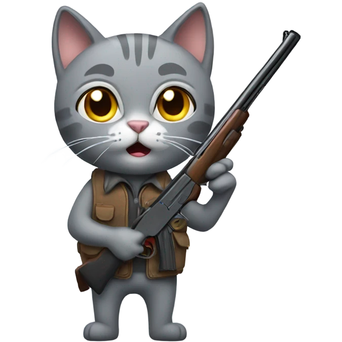 Grey-Cat-With-Shotgun emoji
