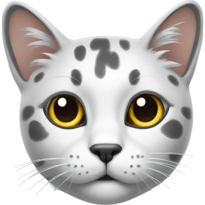 a cat with a bright gray spot on its head emoji