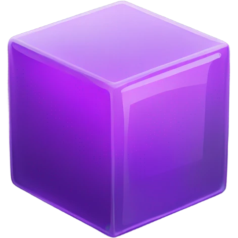 glass cube and purple filled cube inside the first one isometric view emoji