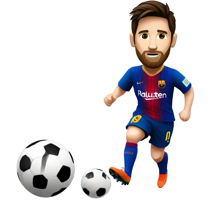 Messi with a soccer ball emoji