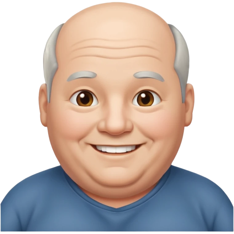 obése avec des cheveux gris calvitie emoji
